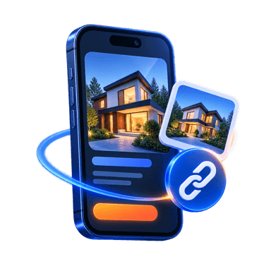 Listing link and property photos ready to send