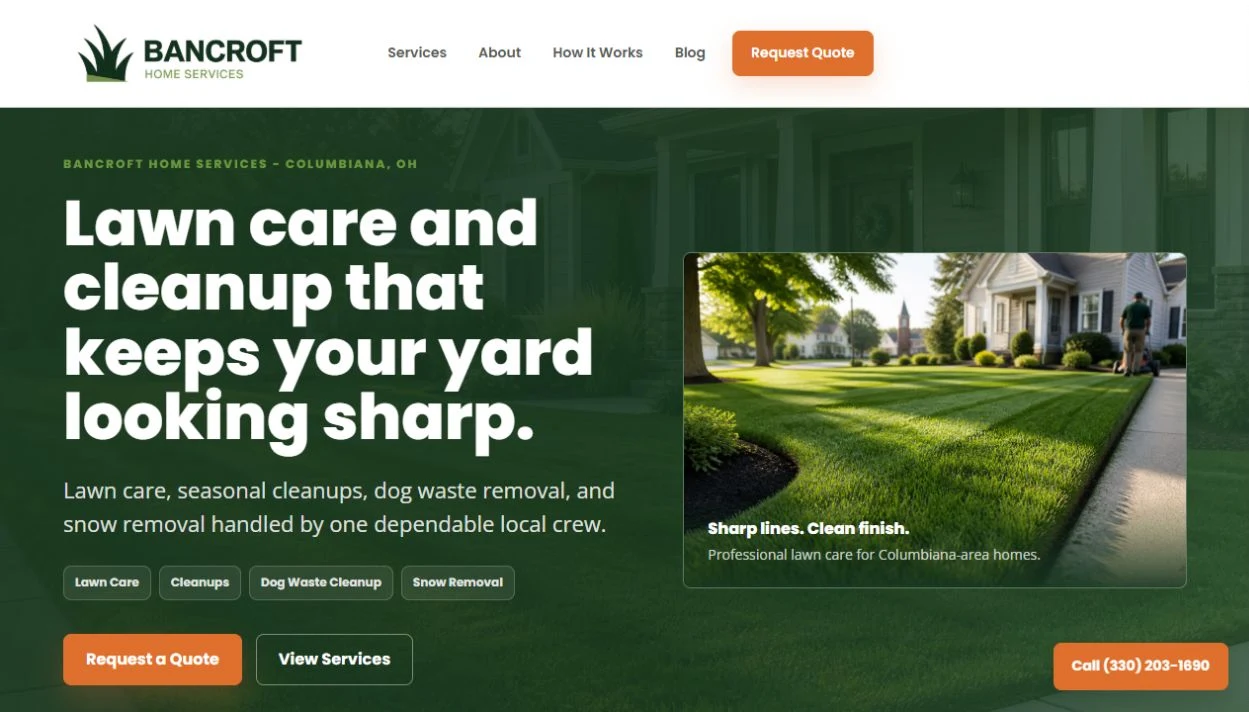 Bancroft Home Services website