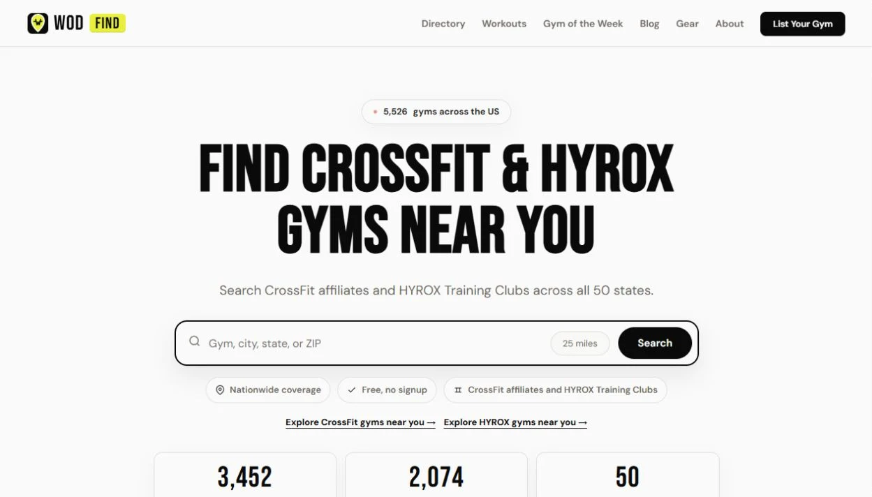 WodFind website